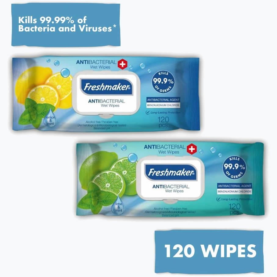 Freshmaker Antibacterial antibacterial wet wipes 120pcs NeatStore.NG